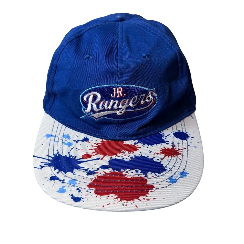 MLB Hat Boys OSFM Blue‎ JR. Rangers Paint Splatter Snapback Baseball Cap BDA